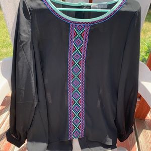 Shear long sleeve top